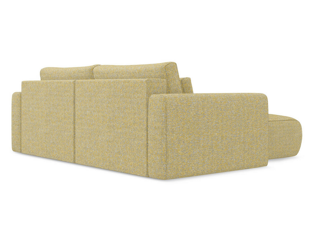 ECKSOFA mit Schlaffunktion Strukturstoff Stoff Gelb - Currygelb/Gelb, Kunststoff/Textil (149/240cm) - Makamii