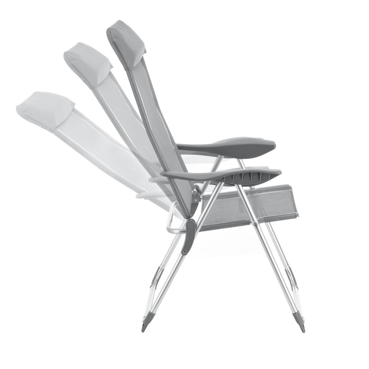 KLAPPSTUHL-SET 2 TLG. Errenteria - Hellgrau, Textil/Metall (57/109/67cm) - [en.casa]