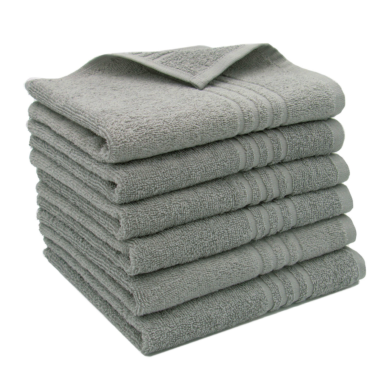 GÄSTETÜCHER, 6er-Set, 40x60 cm, 100% Baumwolle, Grau - Grau, Textil (40/60cm) - Zollner