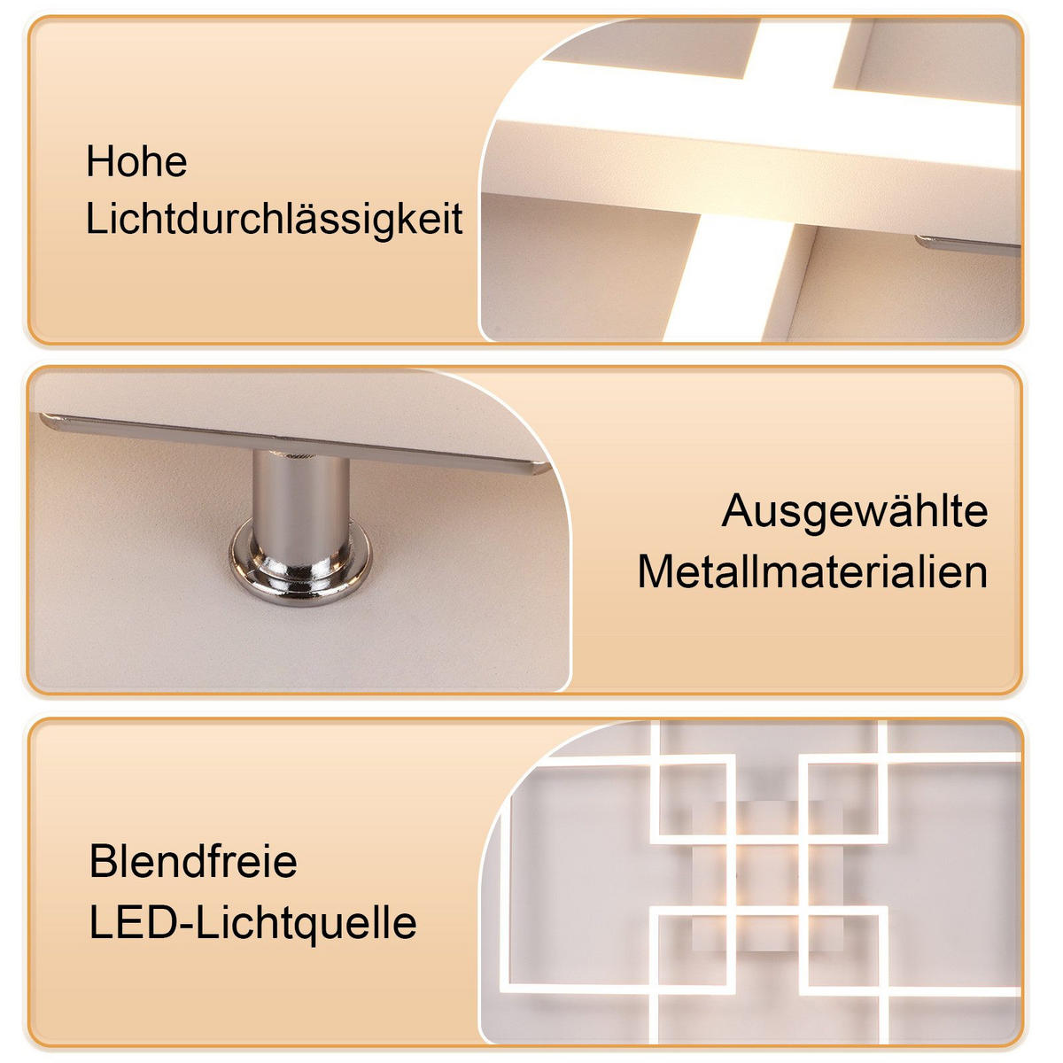 LED-DECKENLEUCHTE Gallegos 72.4/72.4/7.3 cm - Weiß, Metall (72.4/72.4/7.3cm) - Nettlife