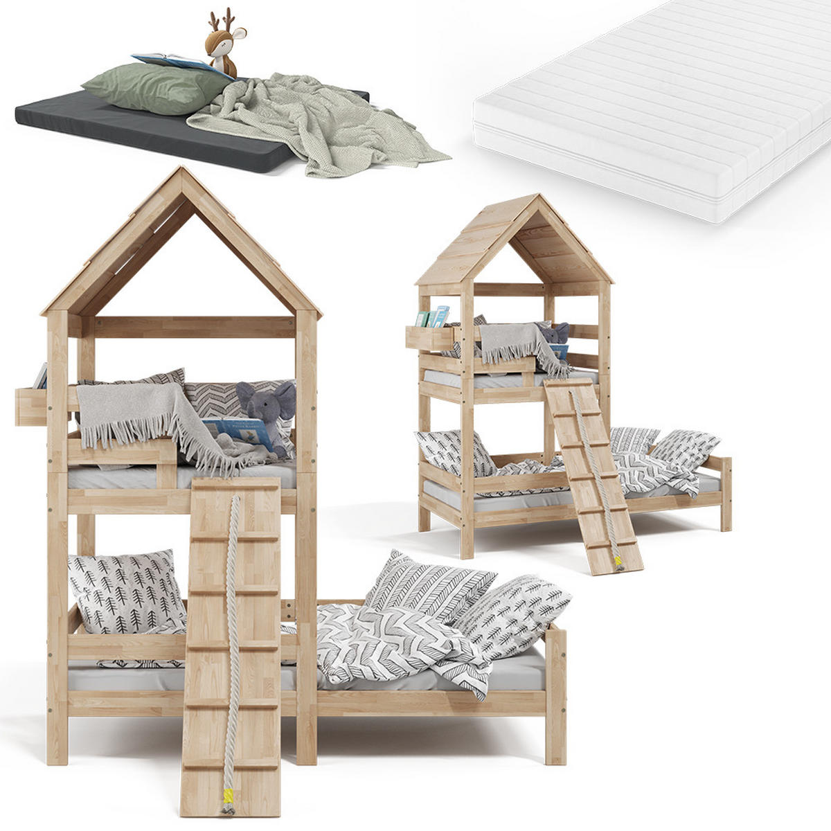 DOMÁCA POSTEĽ Teddy Hnedá - prírodná farba, drevo (90/200cm) - VitaliSpa