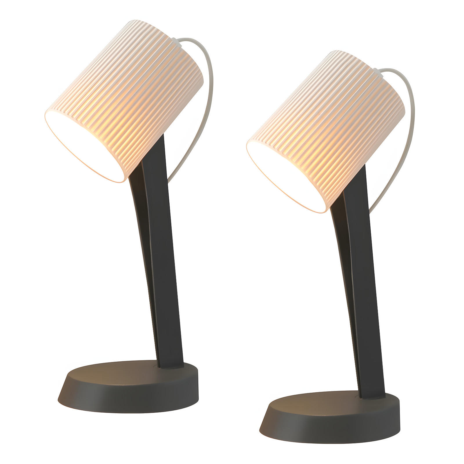 TISCHLEUCHTE VYTH 37.4/19.5/14 cm（2er-set） - Dunkelgrau, Metall (14/37.4/19.5cm) - ZMH