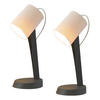 TISCHLEUCHTE VYTH 37.4/19.5/14 cm（2er-set） - Dunkelgrau, Metall (14/37.4/19.5cm) - ZMH