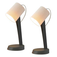 TISCHLEUCHTE VYTH 37.4/19.5/14 cm（2er-set） - Dunkelgrau, Metall (14/37.4/19.5cm) - ZMH