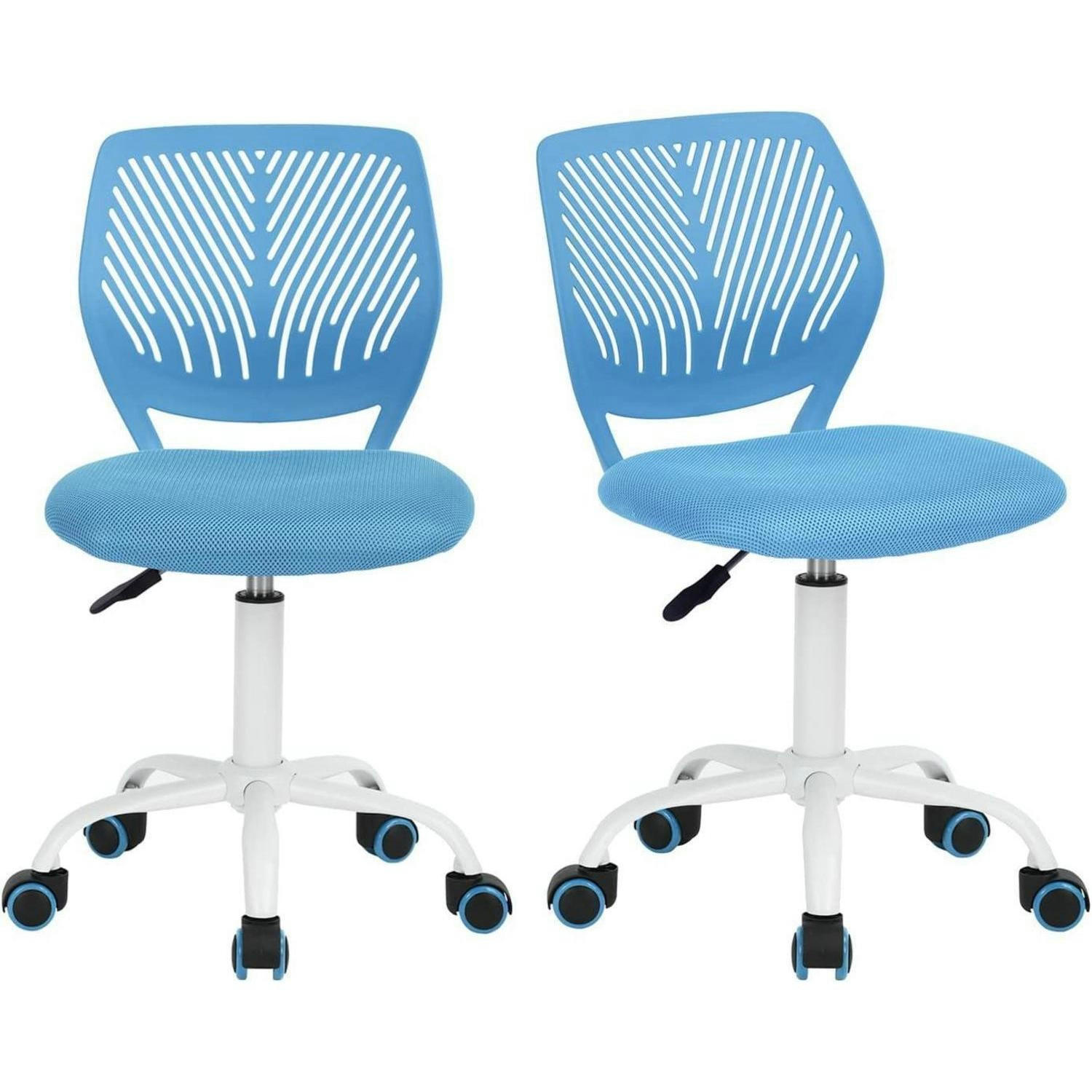 BÜROSTUHL 2er Set Blau Verstellbar Ergonomisch - Blau, Kunststoff (38.5/75/40cm)