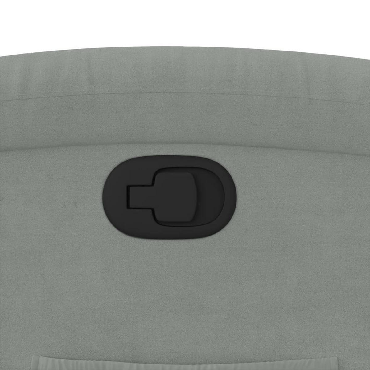 RELAXSESSEL mit Manuelle Liegefunktion, 71/86,5/99,5 cm, aus Samt, Hellgrau - Grau, Textil (86.5/99.5/71cm) - vidaXL