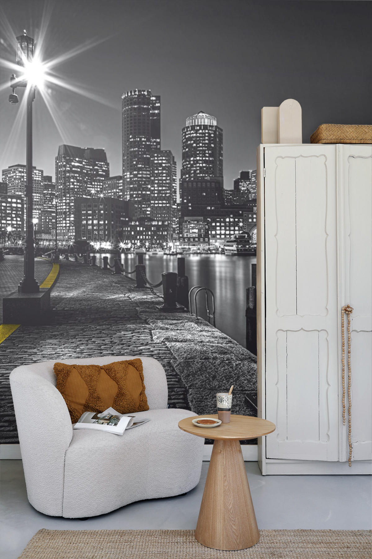 FOTOTAPETE Stadtblick 375 x 270 cm - Schwarz, Papier (375/270cm) - Sanders & Sanders