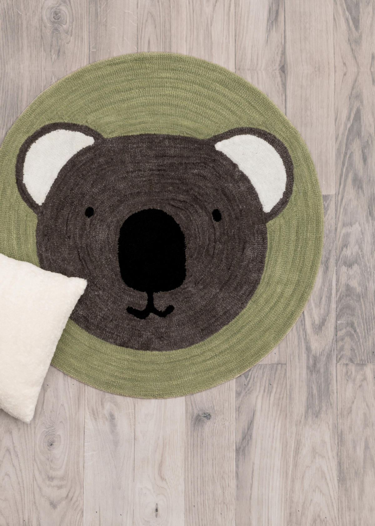 KINDERZIMMERTEPPICH Koala Ø 100 cm - Grün, Textil (100/100cm)
