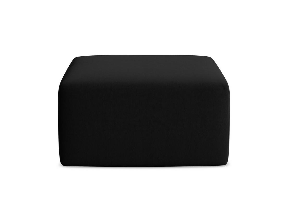 POUF Samt Stoff Schwarz - Schwarz, Holzwerkstoff/Kunststoff (75/37/75cm) - Makamii