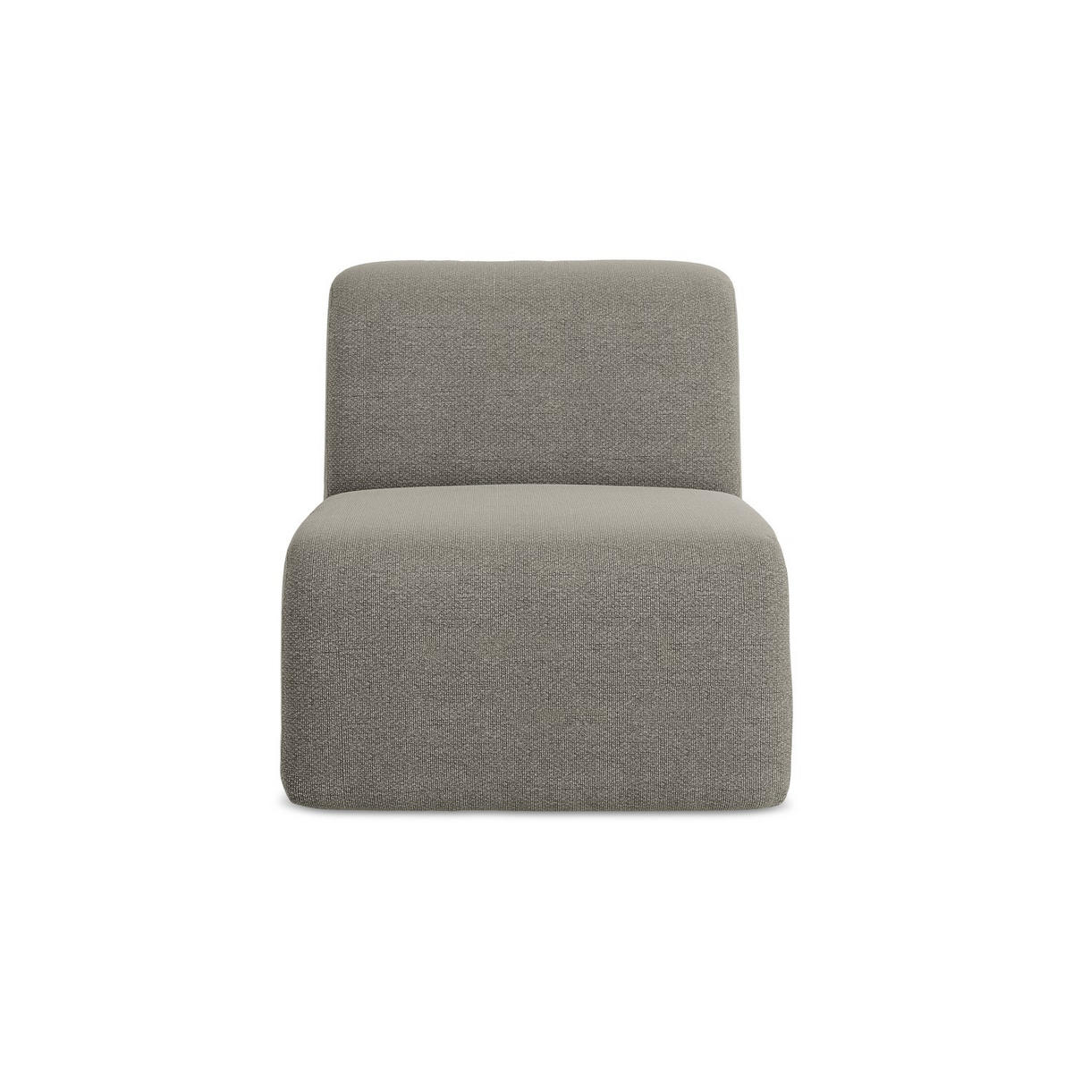 SOFAELEMENT Bouclé Stoff Grau - Schwarz/Grau, Holzwerkstoff/Kunststoff (70/75/94cm) - LaMiaSofa
