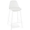 BARHOCKER Kunstleder Metallgestell Sitzhöhe 65cm Rückenlehne RENIXA MINI, Weiß 42x41,5x86,5 cm - Weiß, Kunststoff/Textil (42/87/42cm) - KADIMA DESIGN