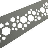 SICHTSCHUTZSTREIFEN PREMIUM Dekor Hexagon Einzelstreifen Steingrau 2,55m - Graubraun, Kunststoff (255/19cm) - ZAUN|ZU