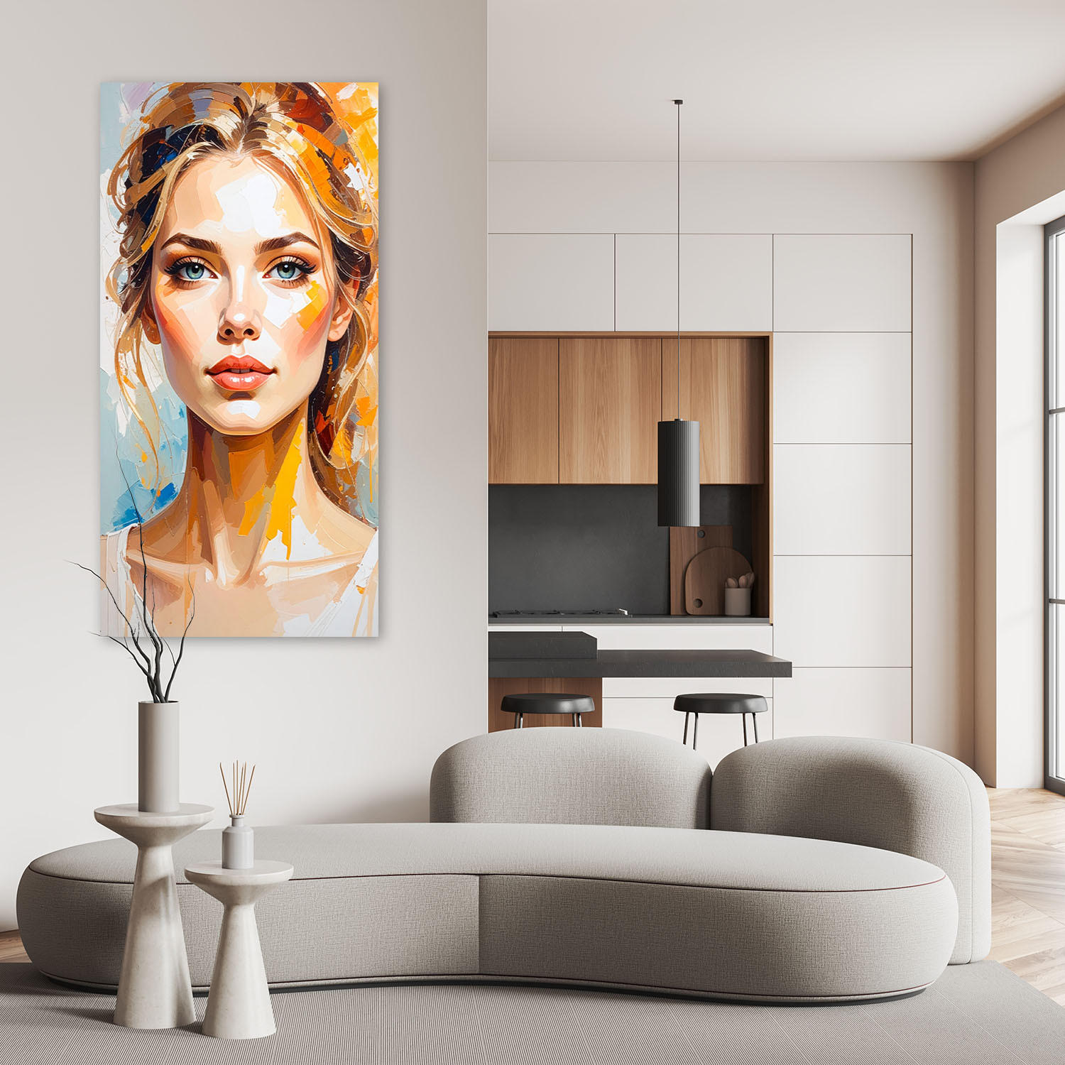 LEINWANDBILD Porträt Frauen Modelle 50x100cm - Multicolor, Textil (50/100cm) - Feeby