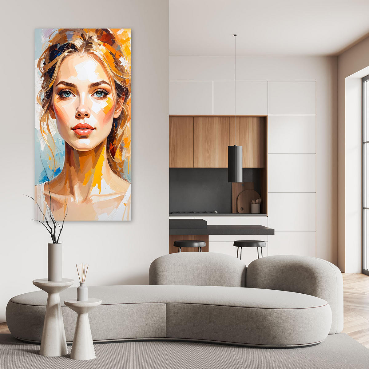 LEINWANDBILD Porträt Frauen Modelle 50x100cm - Multicolor, Textil (50/100cm) - Feeby