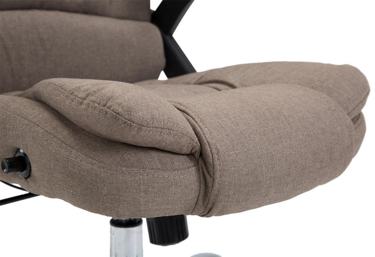 CHEFSESSEL Stoff Taupe - Taupe/Chromfarben, Textil/Metall (69.5/113/78cm) - CLP