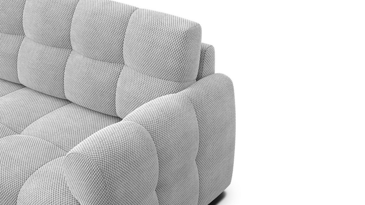 ECKSOFA MELLOW 3-Sitzer, hellgrau - Hellgrau/Schwarz, Holz/Textil (232/156cm) - Courtois Laville