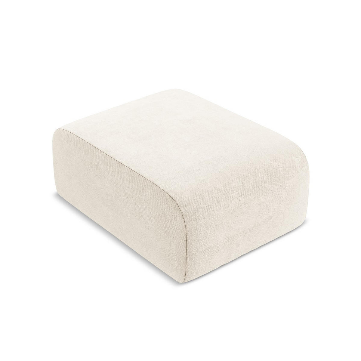 POUF Chenille Stoff Beige - Creme/Schwarz, Holzwerkstoff/Kunststoff (72/42/94cm) - LaMiaSofa