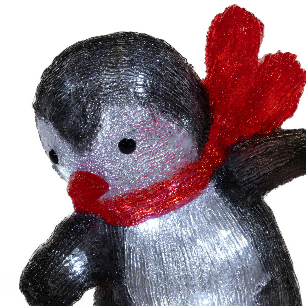 WINTERDEKORATION Pinguin auf einem Snowboard 32,5/13,2/30,3 cm - Multicolor, Kunststoff (13.2/30.3/32.5cm) - Fééric Lights and Christmas
