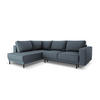 AUSKLAPPBARES-ECKSOFA links Caro aus strukturiertem Stoff blau 5 Sitzplätze - Blau, Textil (187/247cm) - Micadoni
