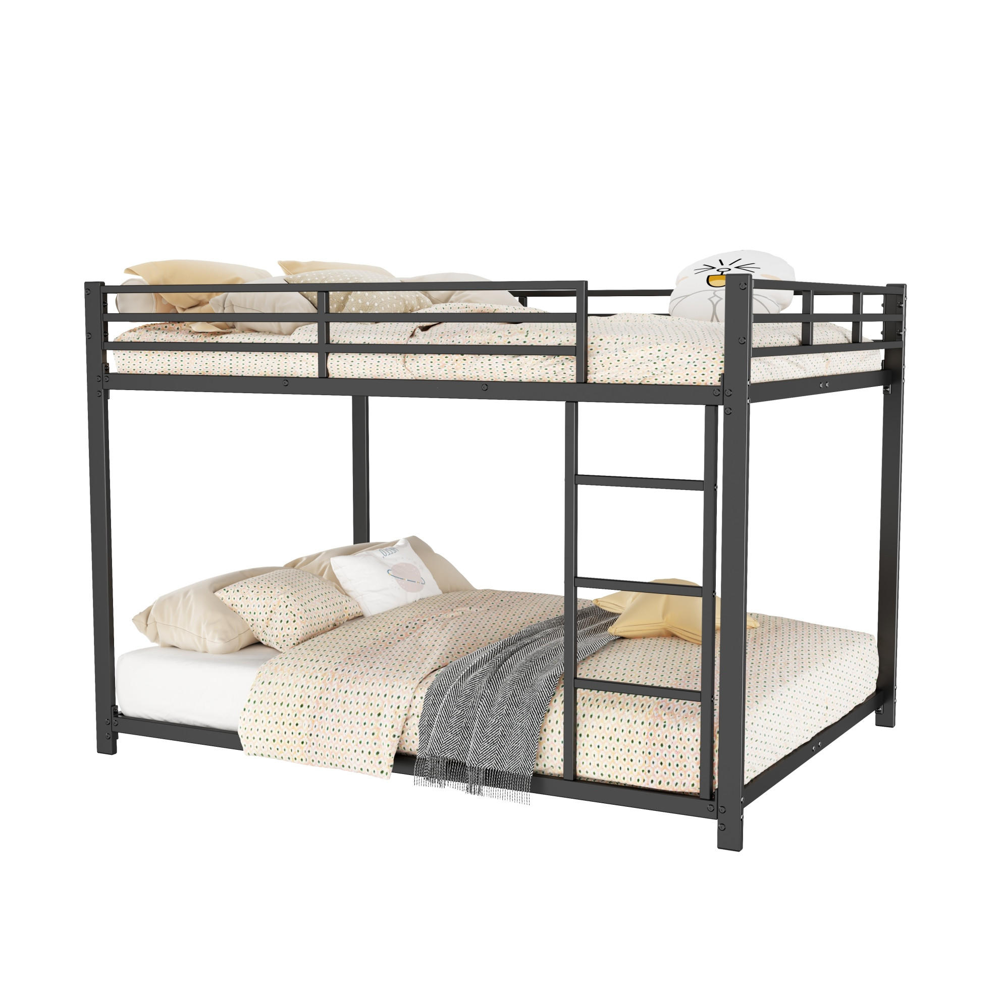 ETAGENBETT 140/200 cm Schwarz aus Metall, platzsparend - Schwarz, Metall (140/200cm) - MIVRAY