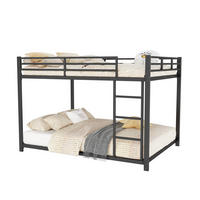 ETAGENBETT 140/200 cm Schwarz aus Metall, platzsparend - Schwarz, Metall (140/200cm) - MIVRAY
