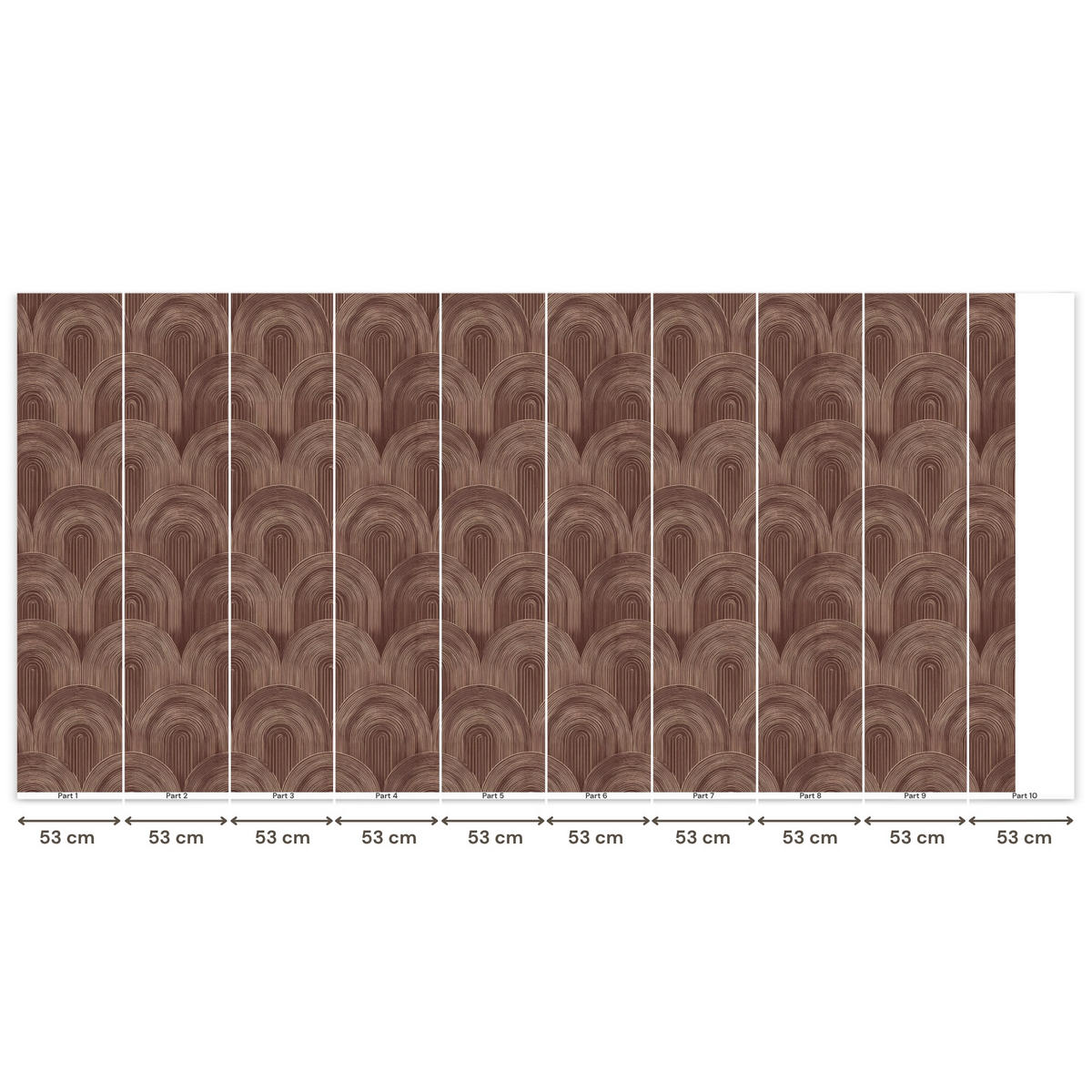 TAPETE - Rhythmic - Aufschlag - Braun - 500x240 cm - Dunkelbraun, Papier (500/240cm) - OnlyWow