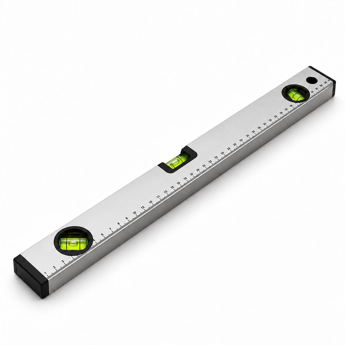 VATTENPASS Silver 3-delars-set aluminium 100 cm - Silverfärgad, Metall/Plast (2/100/5cm) - Relaxdays