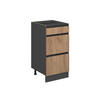 KÜCHENUNTERSCHRANK R-Line Goldkraft Eiche 40 cm J-Shape mit Schubladen ohne AP - Honigeiche/Anthrazit, Holzwerkstoff (40/81.6/46cm) - Vicco