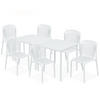 GARTEN ESSGRUPPE FICCARI, Gartenmöbel-Set 8-tlg, Weiß - Weiß, Kunststoff - KONSIMO®
