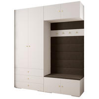 GARDEROBEN-SET 236,7/200/47 - Goldfarben/Weiß, Holz/Kunststoff (200/236.7/47cm) - Abiks Möbel