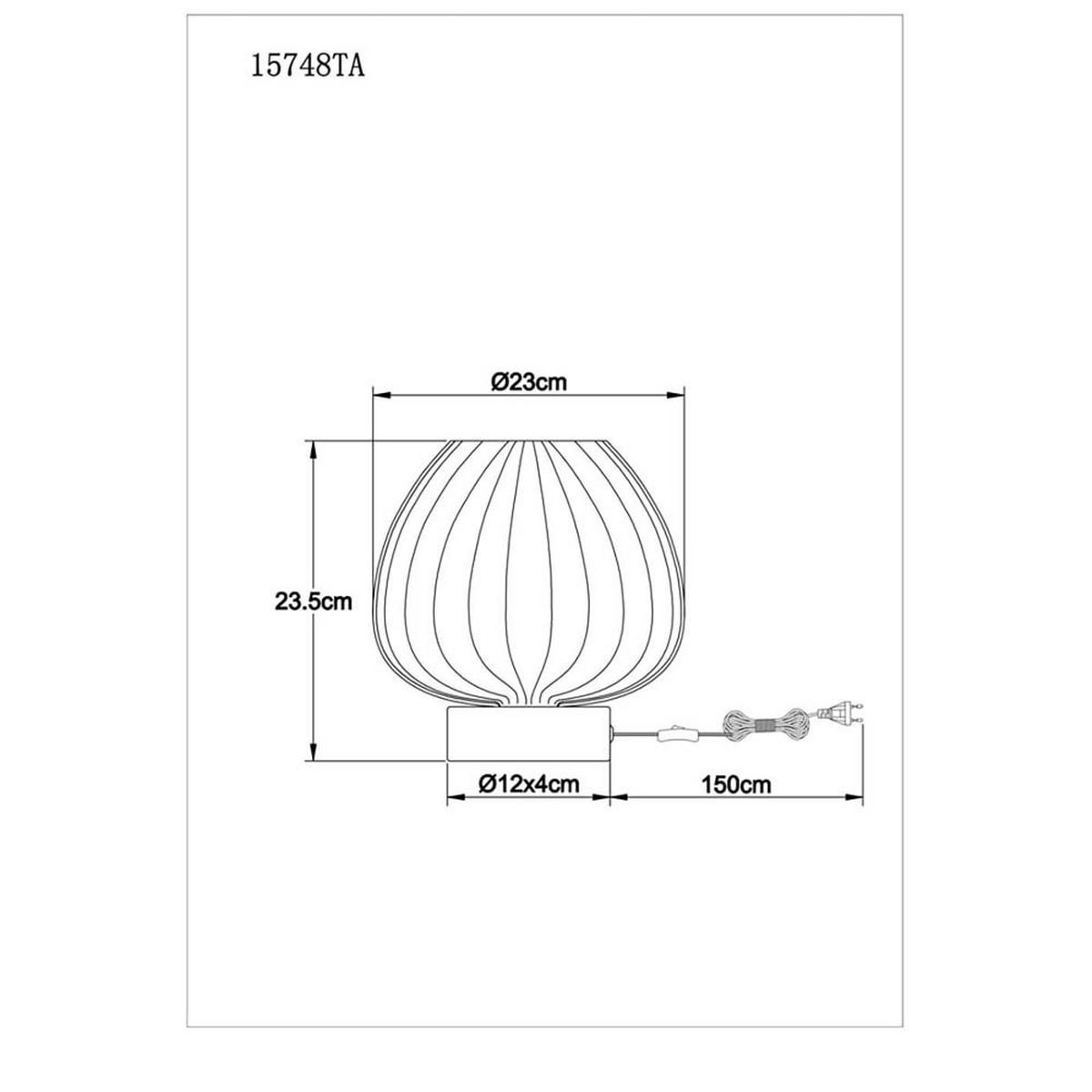 TISCHLEUCHTE SOLVEIG, Glas amber, schwarz, Kabelschalter - Schwarz, Glas (23/23/23.5cm) - Globo Lighting