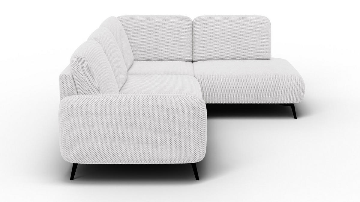 ECKSOFA FEBE 5-Sitzer rechts, creme - Creme/Schwarz, Holz/Textil (271/190cm) - Courtois Laville