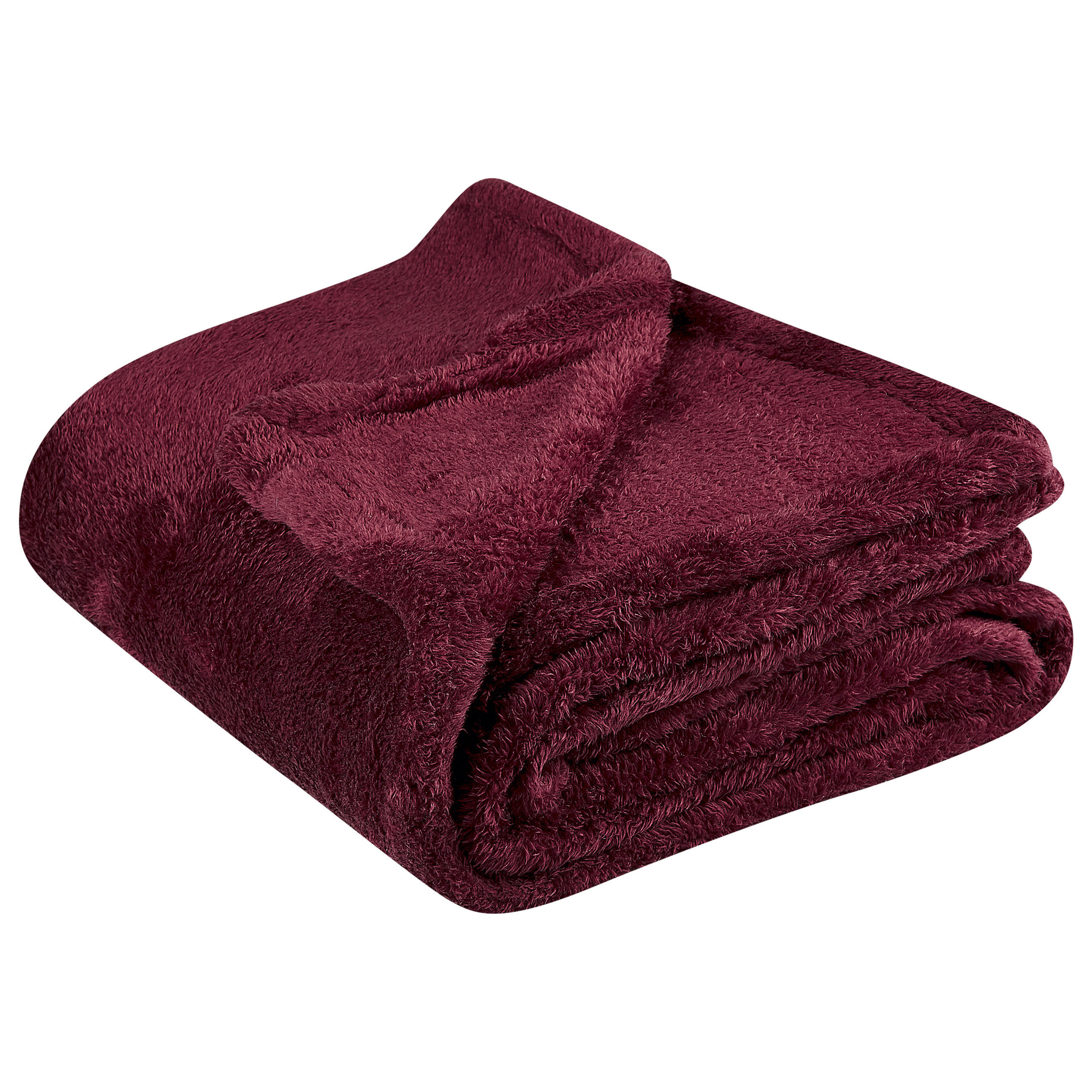 DECKE Burgunderrot Namdu 125/150 cm - Weinrot, Textil (125/150cm) - Beliani