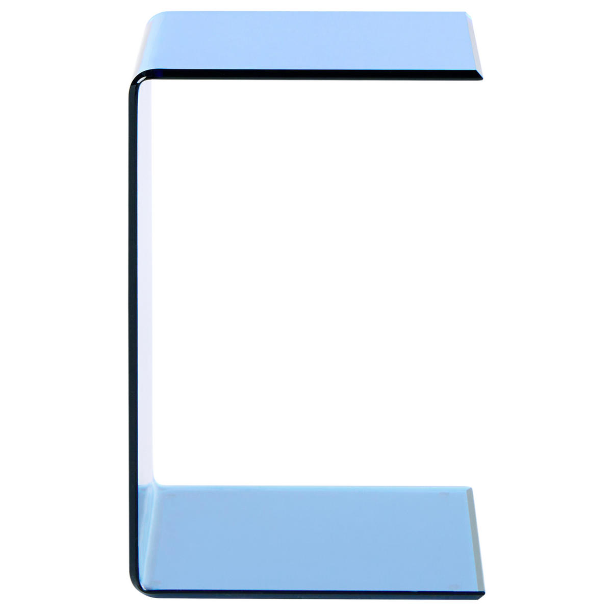 BEISTELLTISCH Sicherheitsglas Blau Lourdes - Blau, Glas (40/40/61cm) - Beliani
