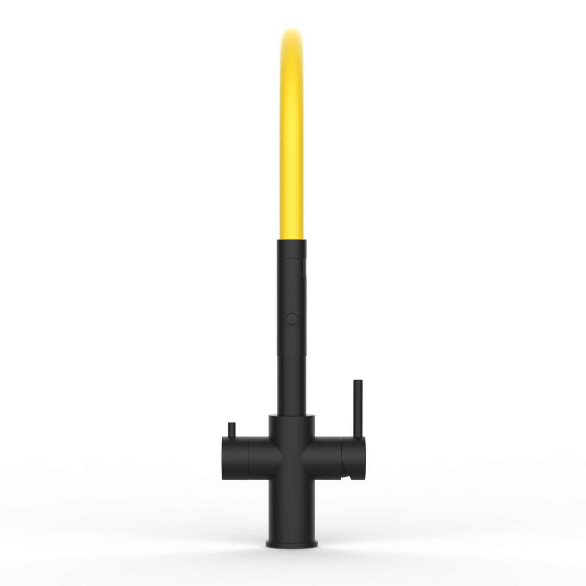 5-WEGE-KÜCHENARMATUR, Edelstahl Massiv aus Chirurgenstahl, PVD Schwarz Matt, 2-Strahl-Brause - Schwarz, Metall (33/52.5/33cm) - VIZIO