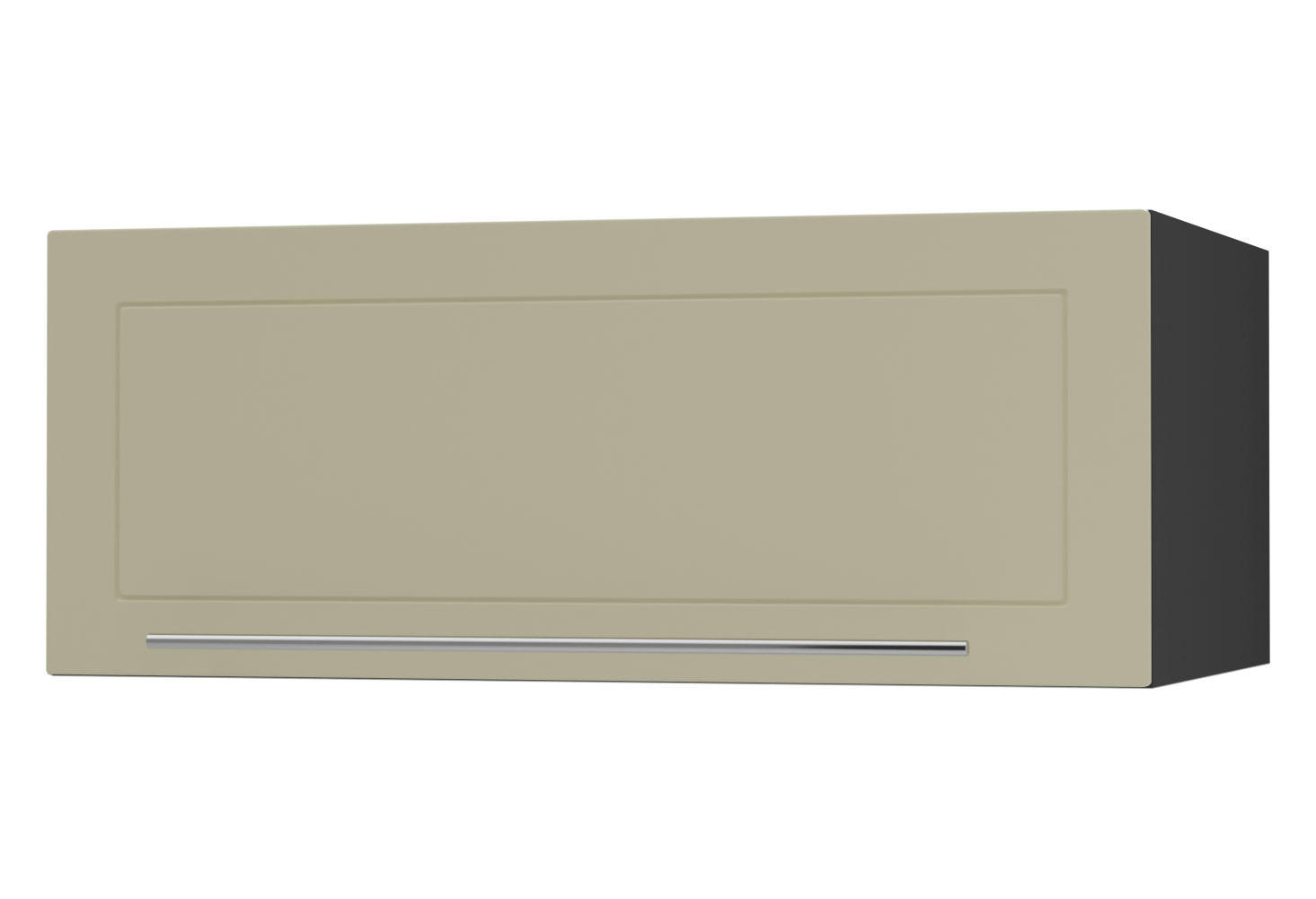 KLAPPHÄNGESCHRANK Kvantum W6B/90 Vanille Matt / Schwarz Matt 90 / 59 / 36cm - Creme/Schwarz, Holz/Holzwerkstoff (90/36/59cm) - Feldmann-Wohnen