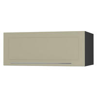 KLAPPHÄNGESCHRANK Kvantum W6B/90 Vanille Matt / Schwarz Matt 90 / 59 / 36cm - Creme/Schwarz, Holz/Holzwerkstoff (90/36/59cm) - Feldmann-Wohnen