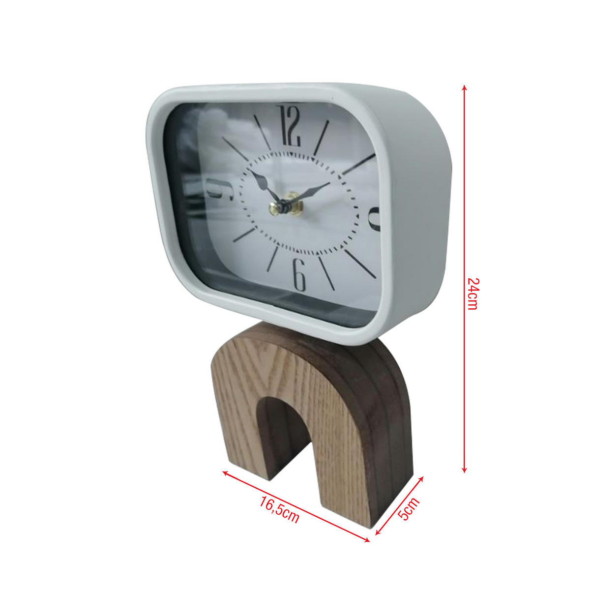 WANDUHR Weiß 5/16/24 cm - Weiß, Metall (5/24/16cm) - Mobili Rebecca