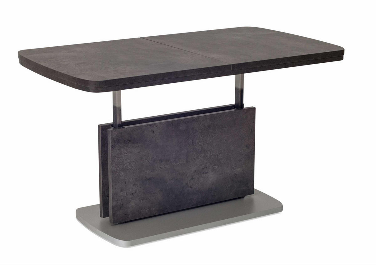 FUNKTIONSTISCH ausziehbar Catharine 110(145+180) x 63 x 53-72 Wohnzimmertisch Beton - Grau, Holz (110/63/53cm) - 58aufmkessel