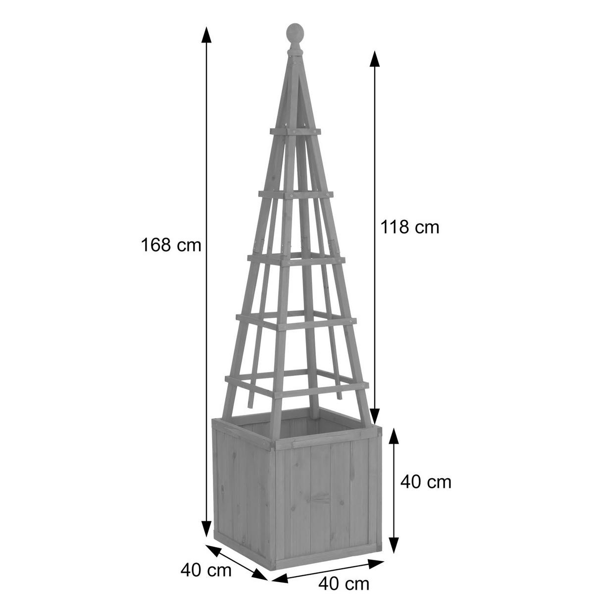 RANKGITTER MIT PFLANZKASTEN Braun - Braun, Holz (168cm) - MCW