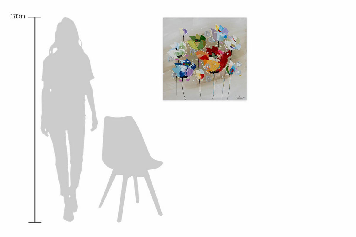 ACRYLBILD HANDGEMALT 60/60 cm - Multicolor, Holz/Textil (60/60cm) - KUNSTLOFT