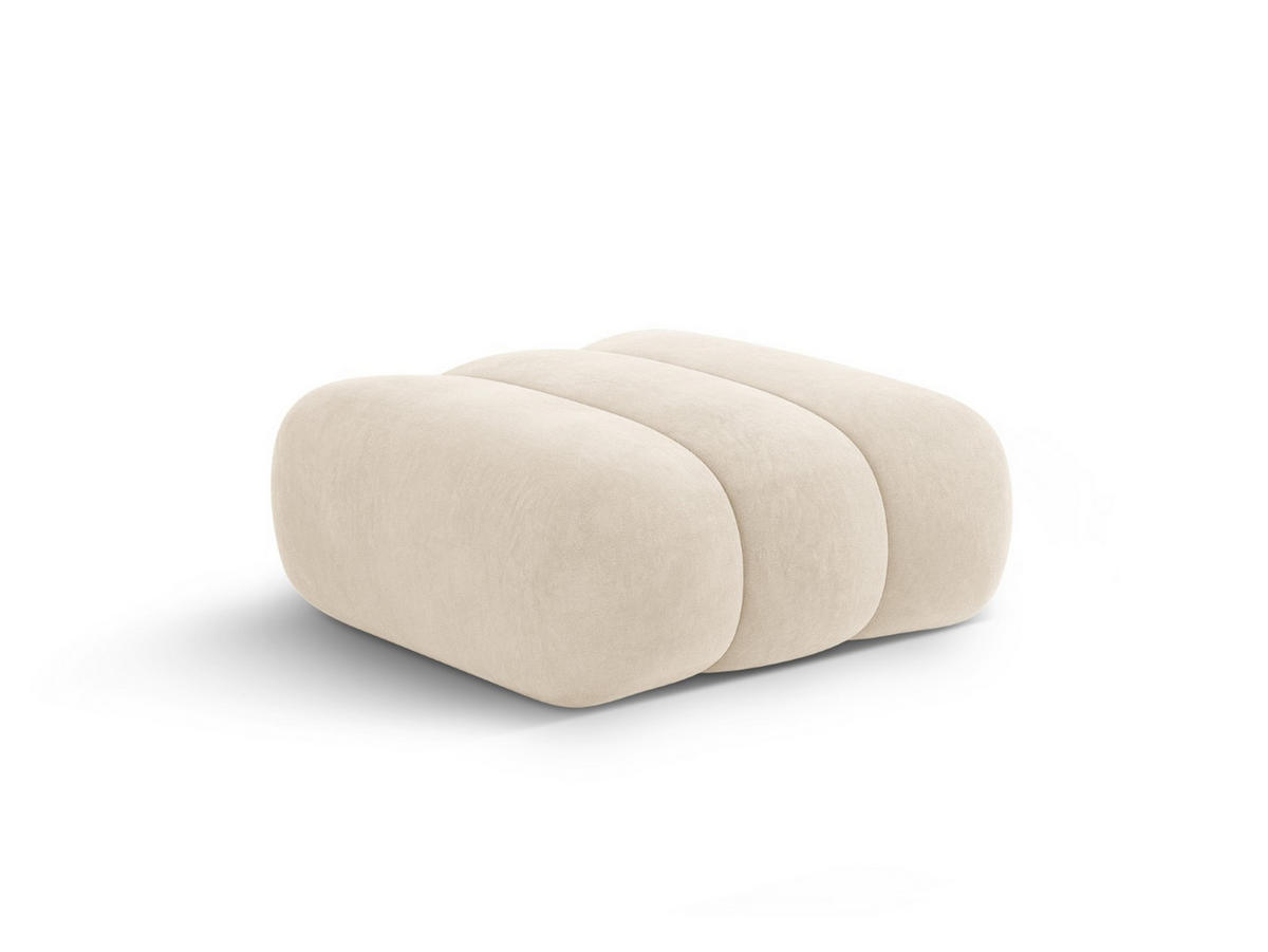 POUF Koge aus Samt leichtes beige - Creme, Textil (95/40/95cm) - Cosmopolitan Design