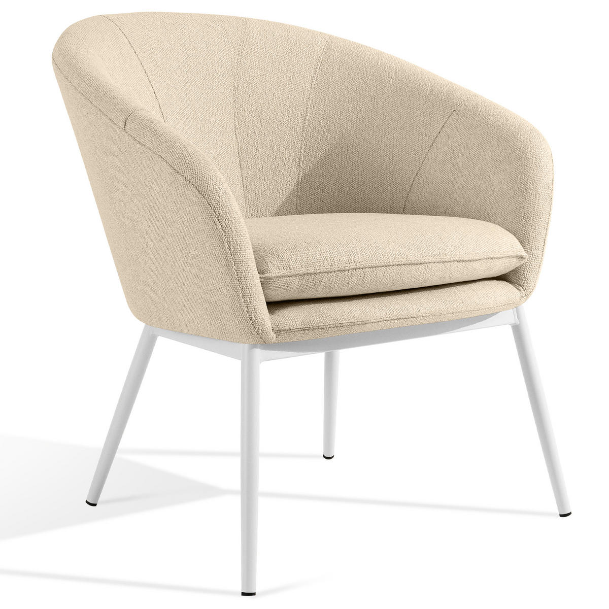 GARTENMÖBELSET SOLIS Gartenlounge-Set, creme/weiß - Creme, Textil/Metall - KONSIMO®