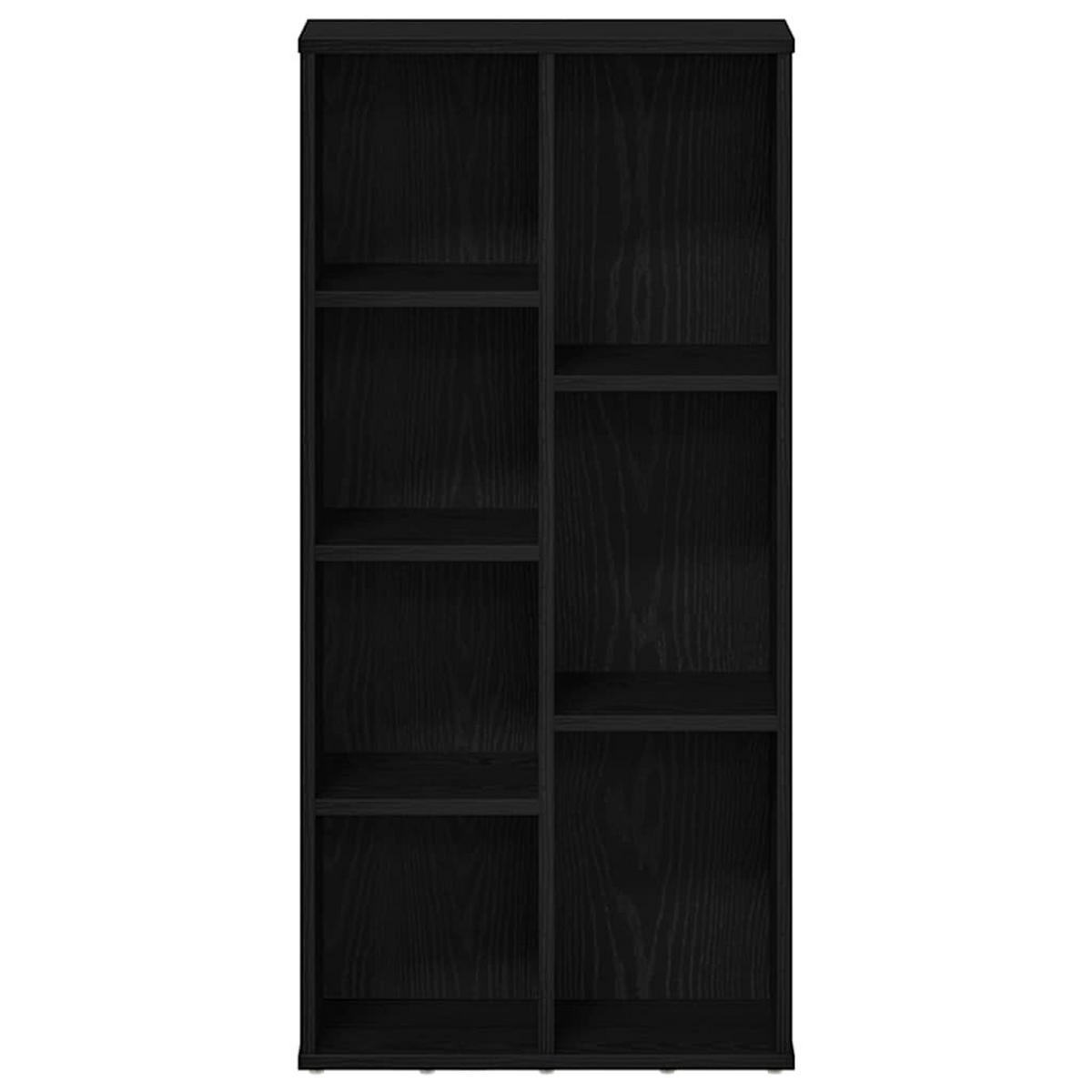 BÜCHERREGAL Schwarz Eichen-Optik 50/25/104 Cm Holzwerkstoff - Schwarz, Holzwerkstoff (25/104/50cm) - vidaXL