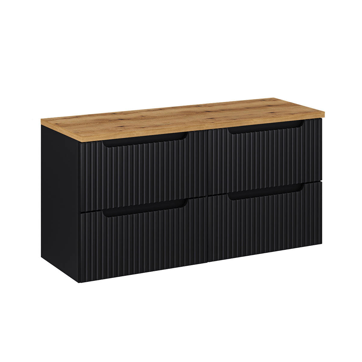 Petits-meubles SKŘÍŇKA POD UMYVADLO 120.4cm Riva Černá a dřevěná