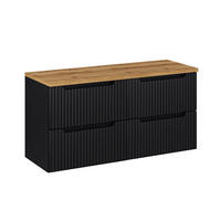 WASCHTISCHUNTERSCHRANK 120.4cm Riva Schwarz und Holz - Schwarz, Holzwerkstoff (120.4/59/40cm) - Petits-meubles