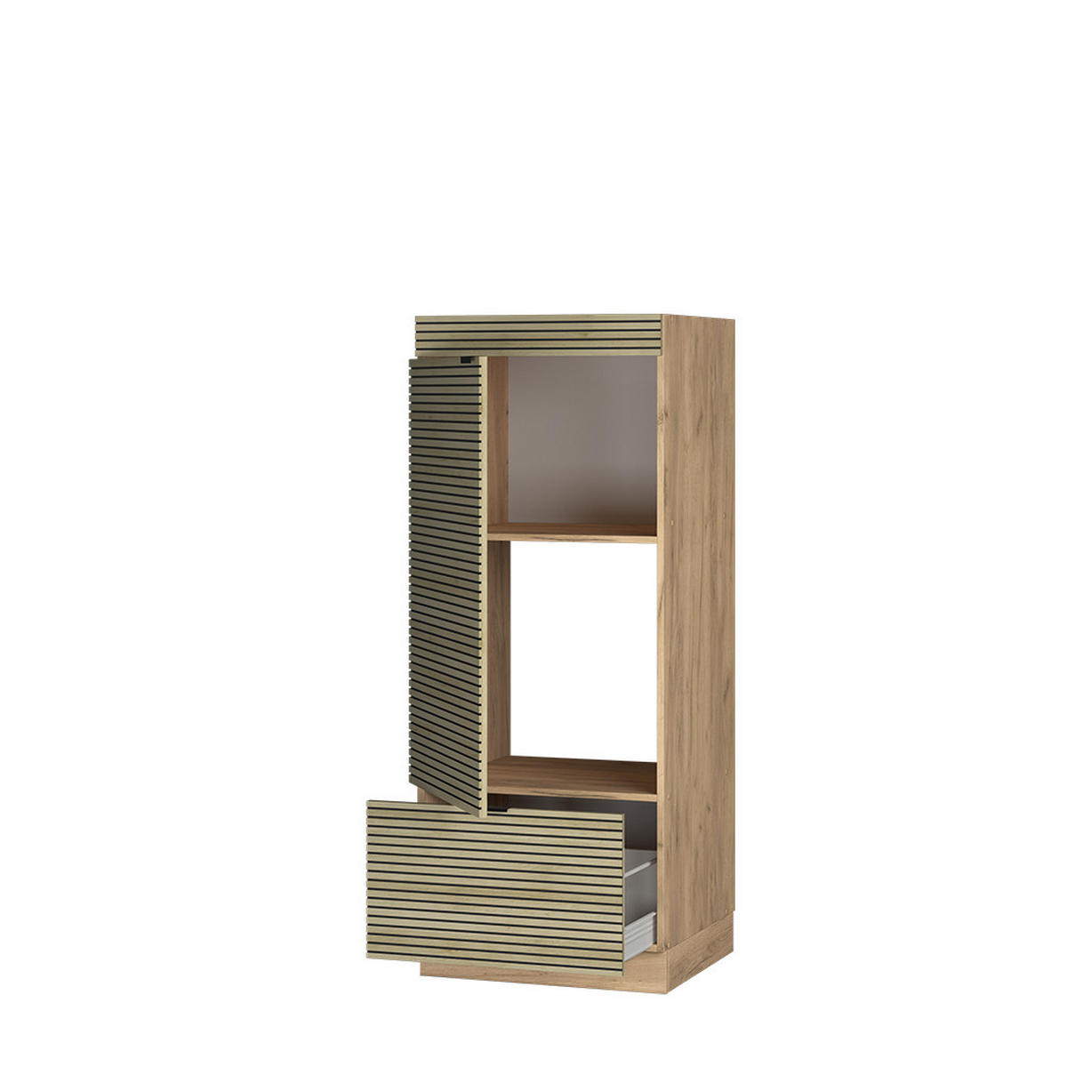 MIKROWELLENSCHRANK Fame-Line Eiche Paneel 60 cm - Honigeiche/Eichefarben, Holzwerkstoff (60/153.6/58.1cm) - Vicco