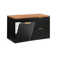 WASCHTISCHUNTERSCHRANK 100.8cm Adriel Schwarz und Holz - Schwarz, Holzwerkstoff (100.8/59/46cm) - Petits-meubles