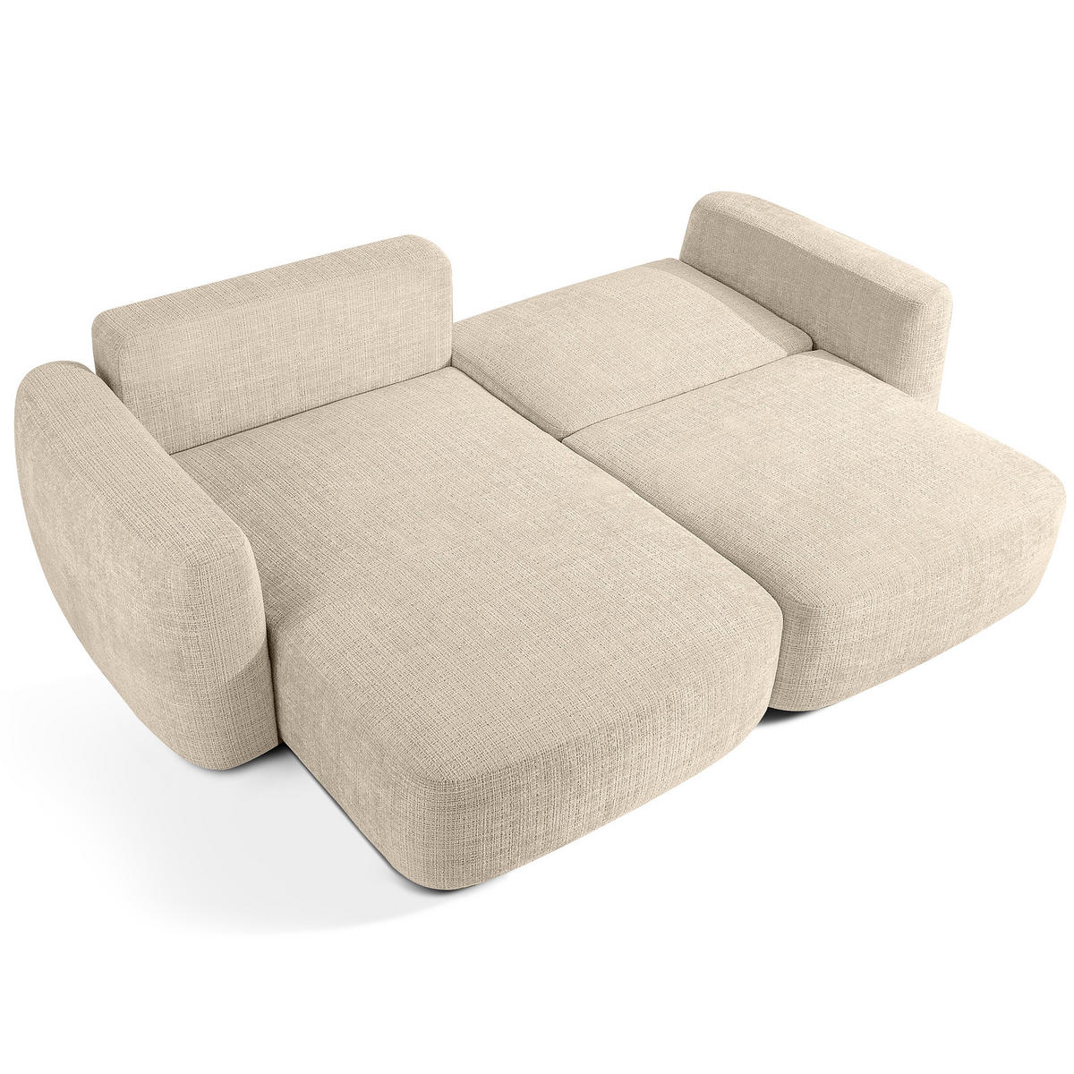 ECKSOFA links ELOSA - Creme, Holz/Textil (245/165cm) - KONSIMO®