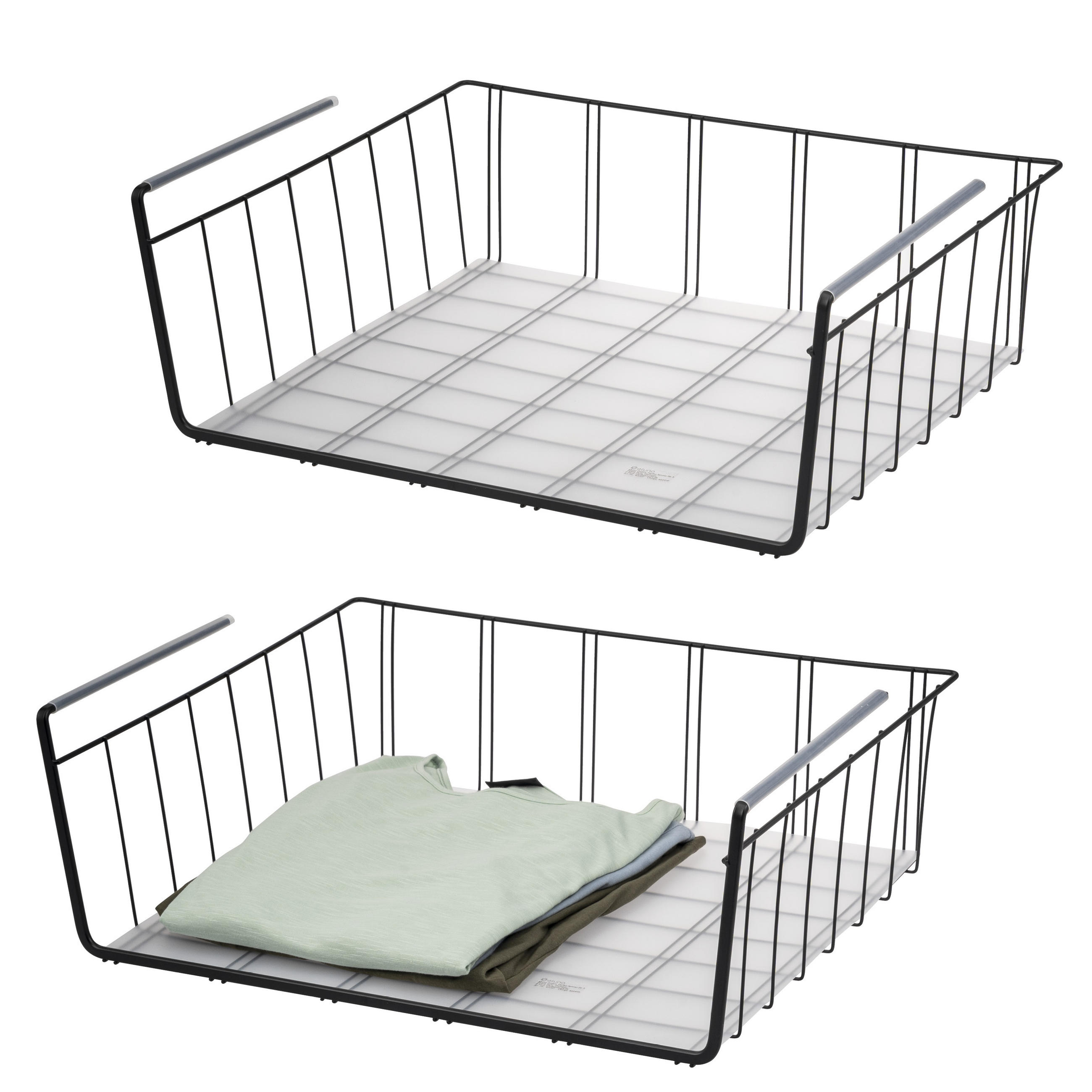 SCHRANKKÖRBE 2er-Set, schwarz - Schwarz, Metall (61/20/45.5cm) - eluno